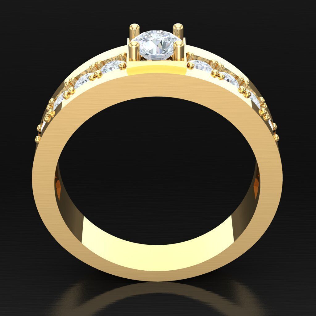 Diamond Accent Men Ring 4MR093 3D print model_3