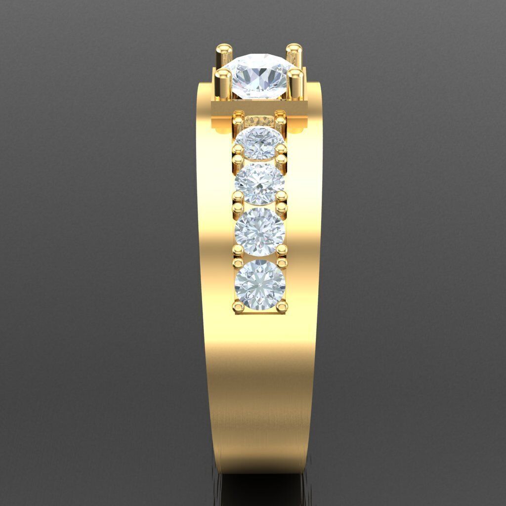 Diamond Accent Men Ring 4MR093 3D print model_13