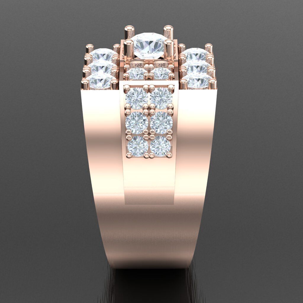 Diamond Accent Men Ring 4MR092 3D print model_12