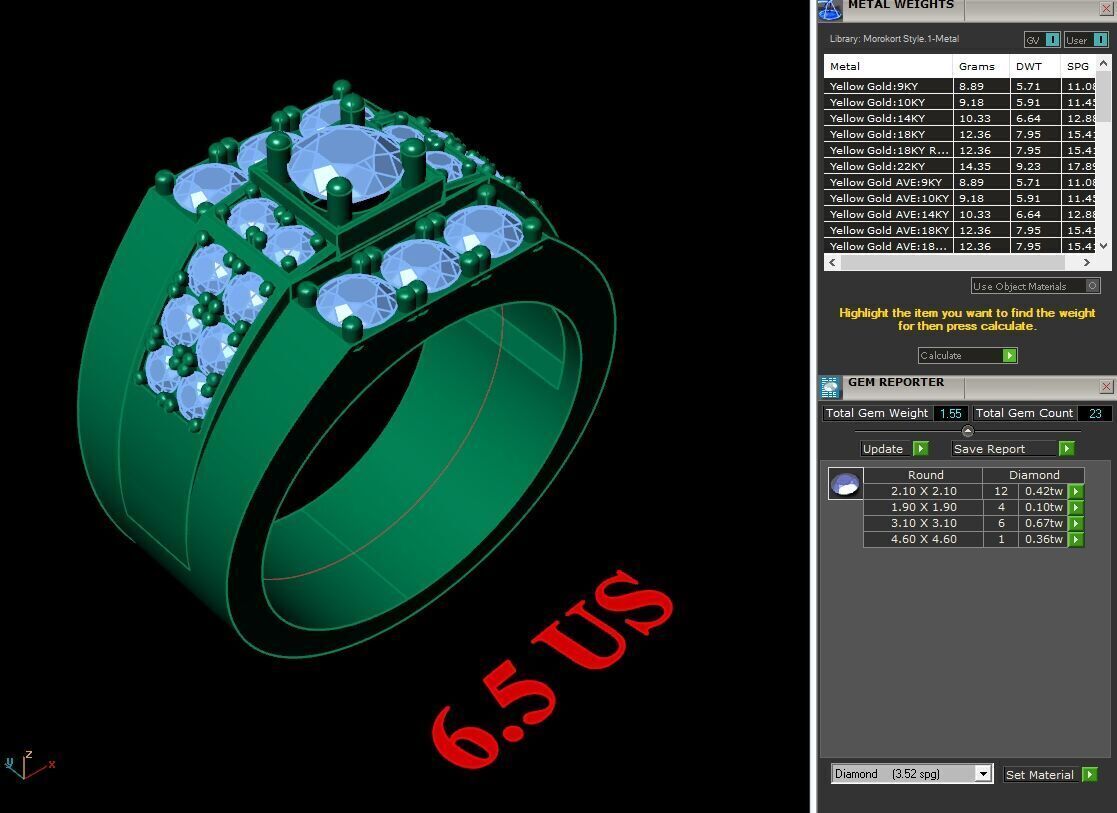 Diamond Accent Men Ring 4MR092 3D print model_1