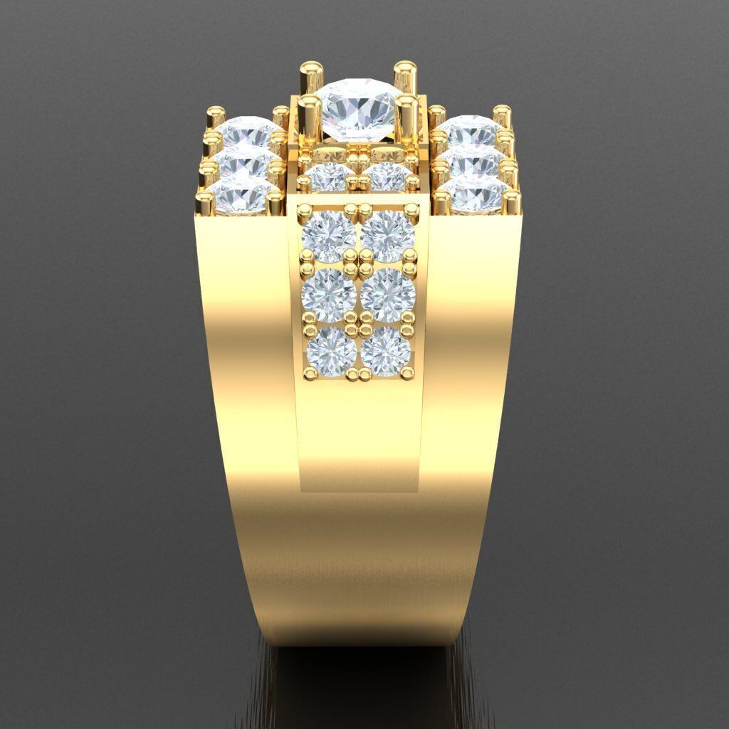 Diamond Accent Men Ring 4MR092 3D print model_13