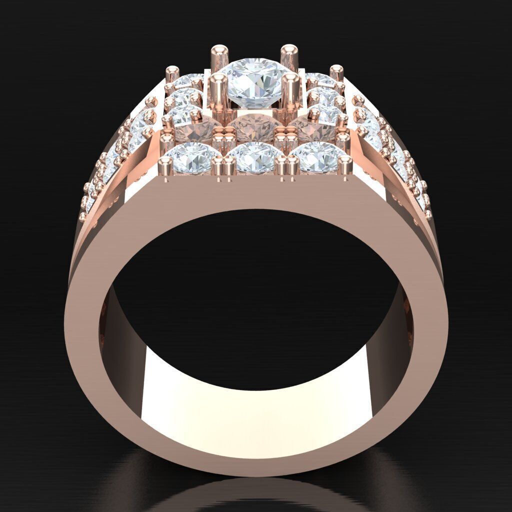 Diamond Accent Men Ring 4MR092 3D print model_6