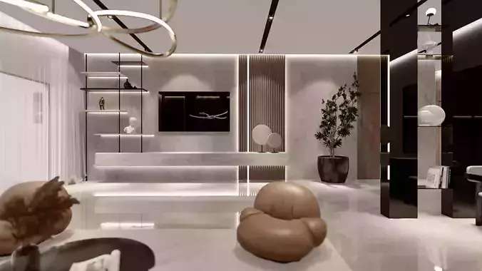 sketchup modern interior design apartement 3D model 3D model