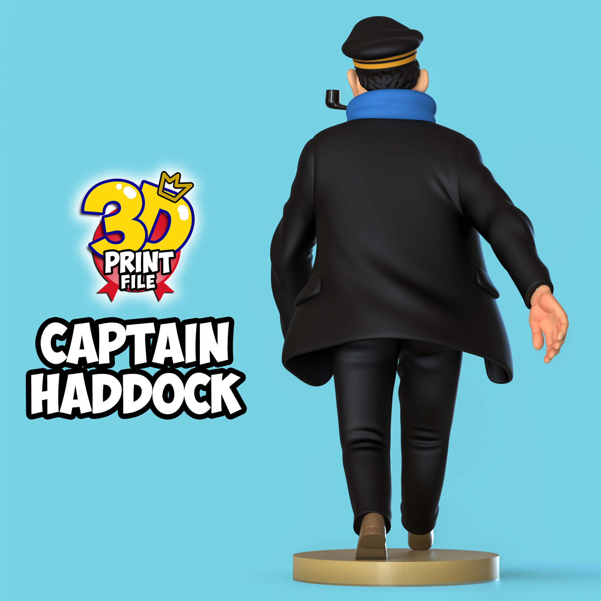Captain Haddock 3D model Free Size 3D print model_8