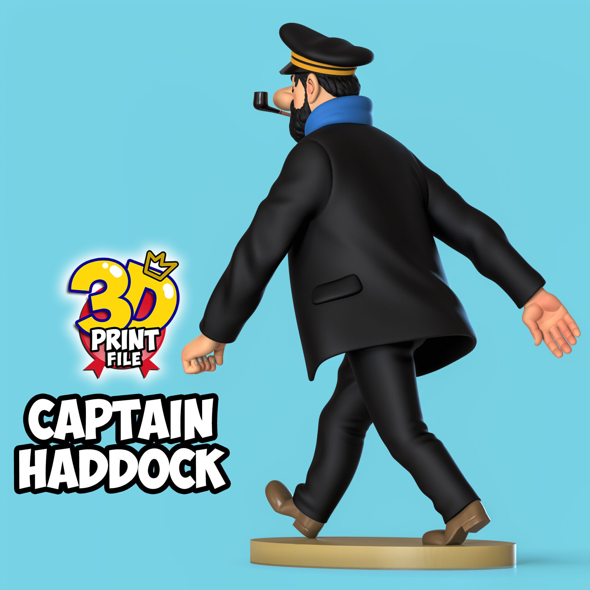 Captain Haddock 3D model Free Size 3D print model_10
