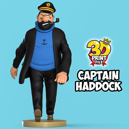 Captain Haddock 3D model Free Size 3D print model