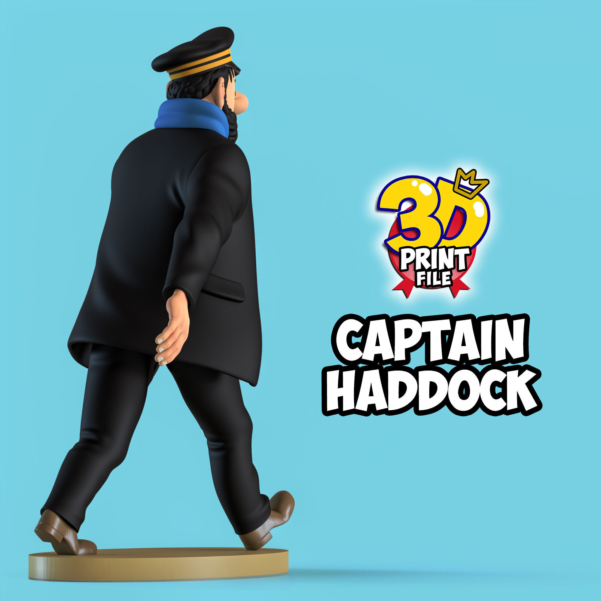 Captain Haddock 3D model Free Size 3D print model_6