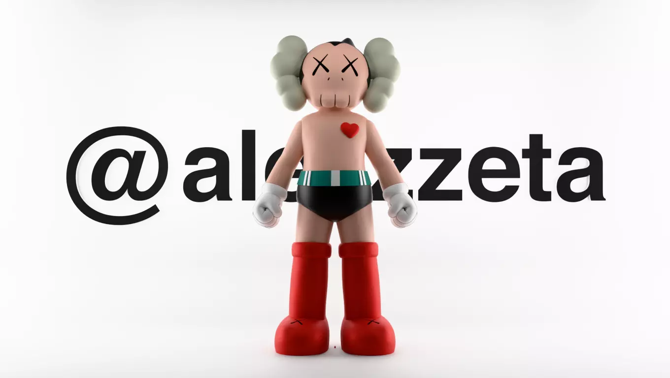 Kaws Astroboy Rise Textured Low-poly 3D model_0