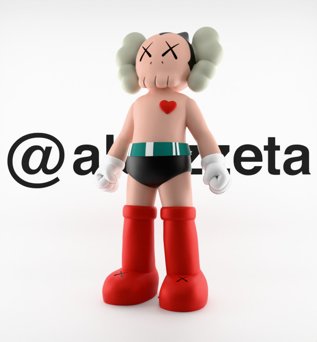 Kaws Astroboy Rise Textured Low-poly 3D model_3