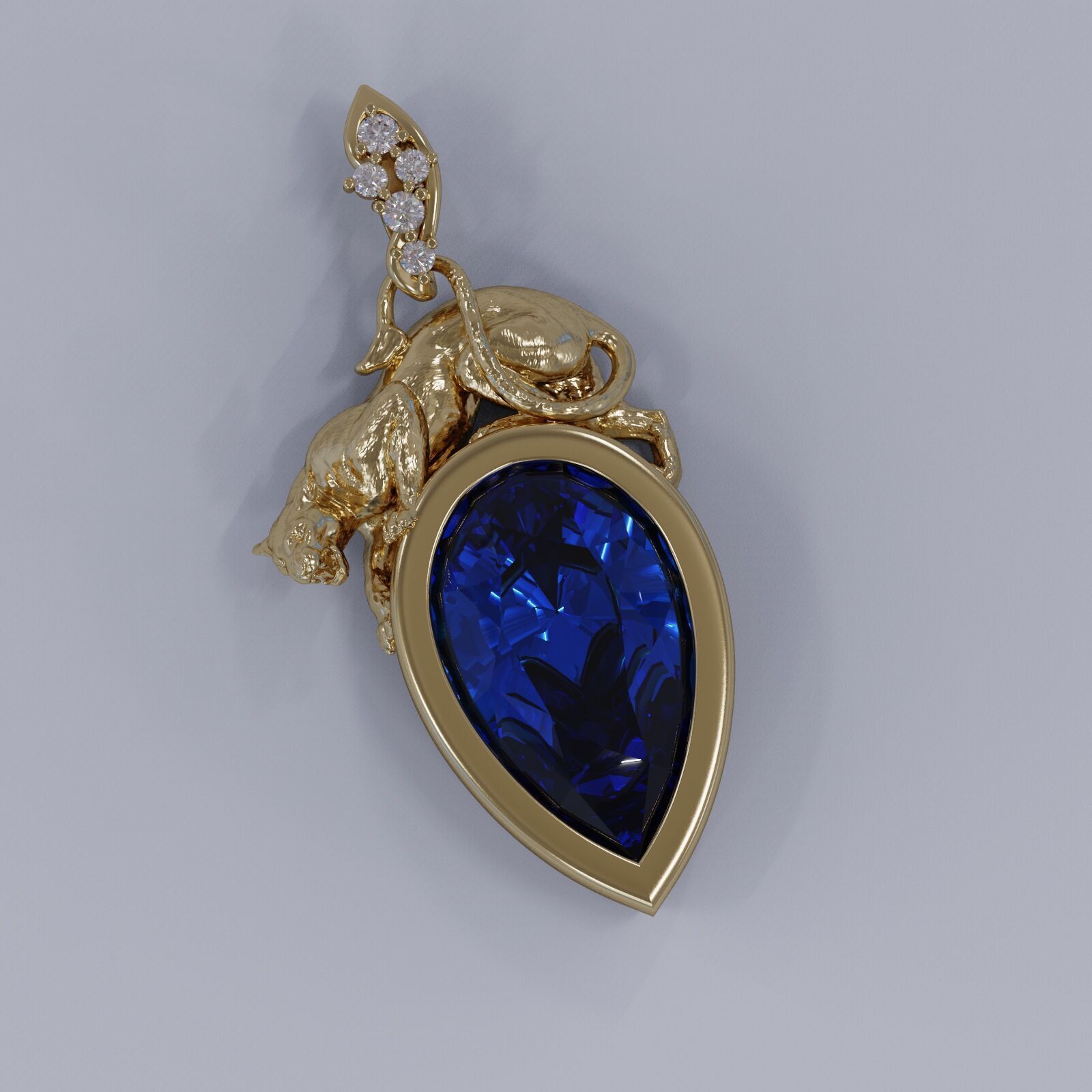 Panther pendnat 02 3D print model_1