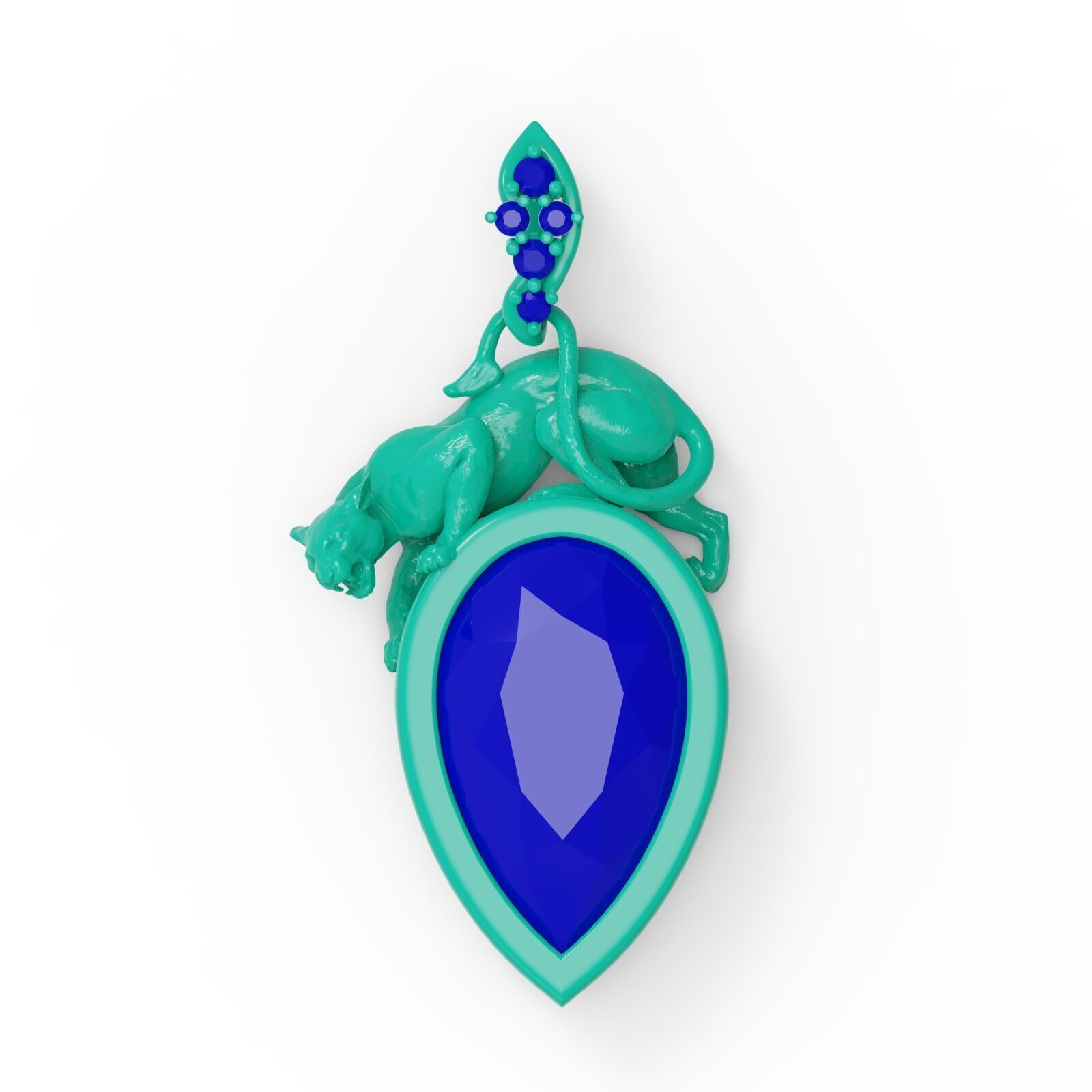 Panther pendnat 02 3D print model_3
