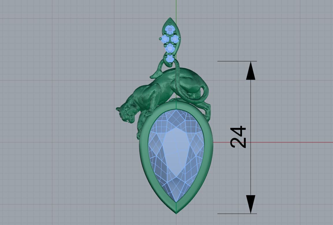 Panther pendnat 02 3D print model_2