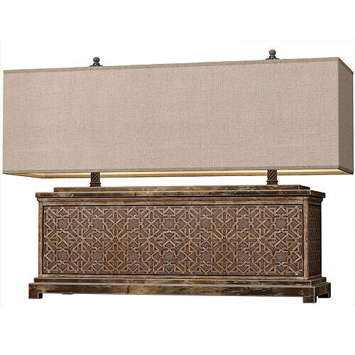 Large table lamp in oriental style Wood Arabic Nightstand  3D model