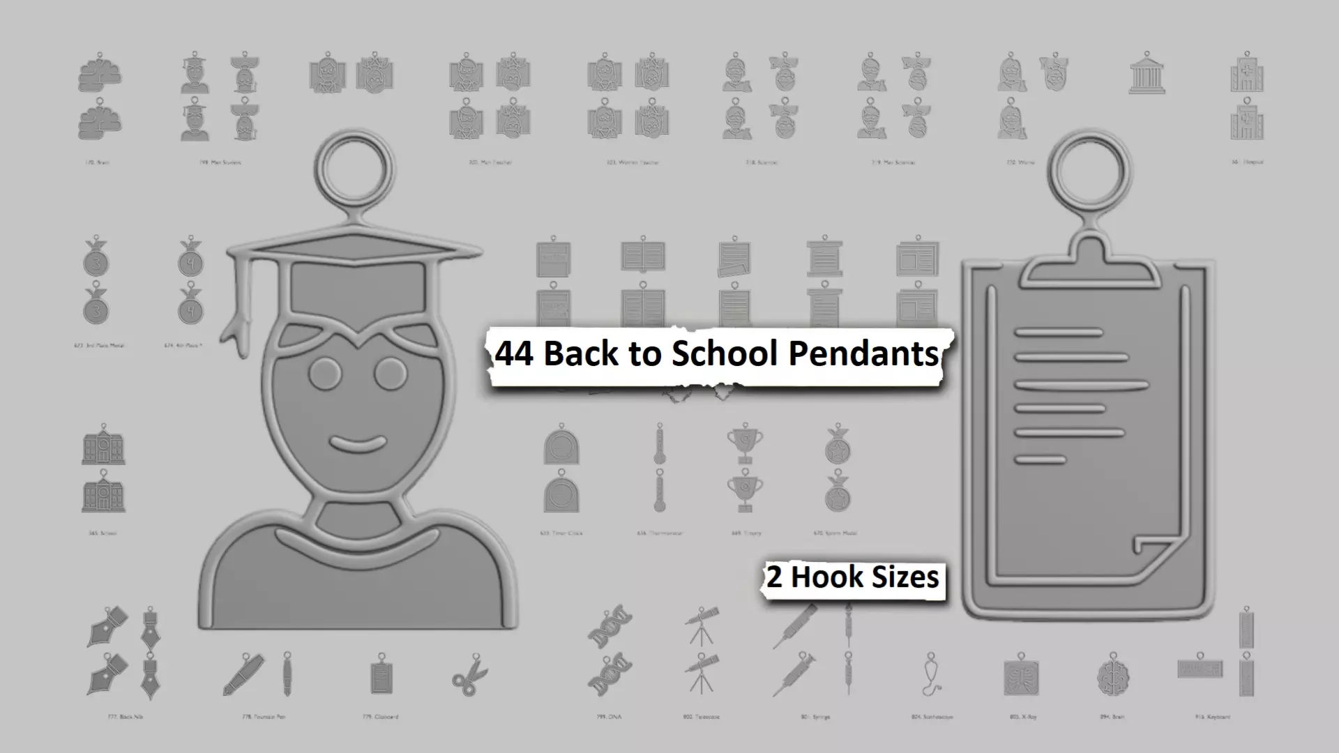 Back to School STL Pendant Pack Original Blend 3D print model