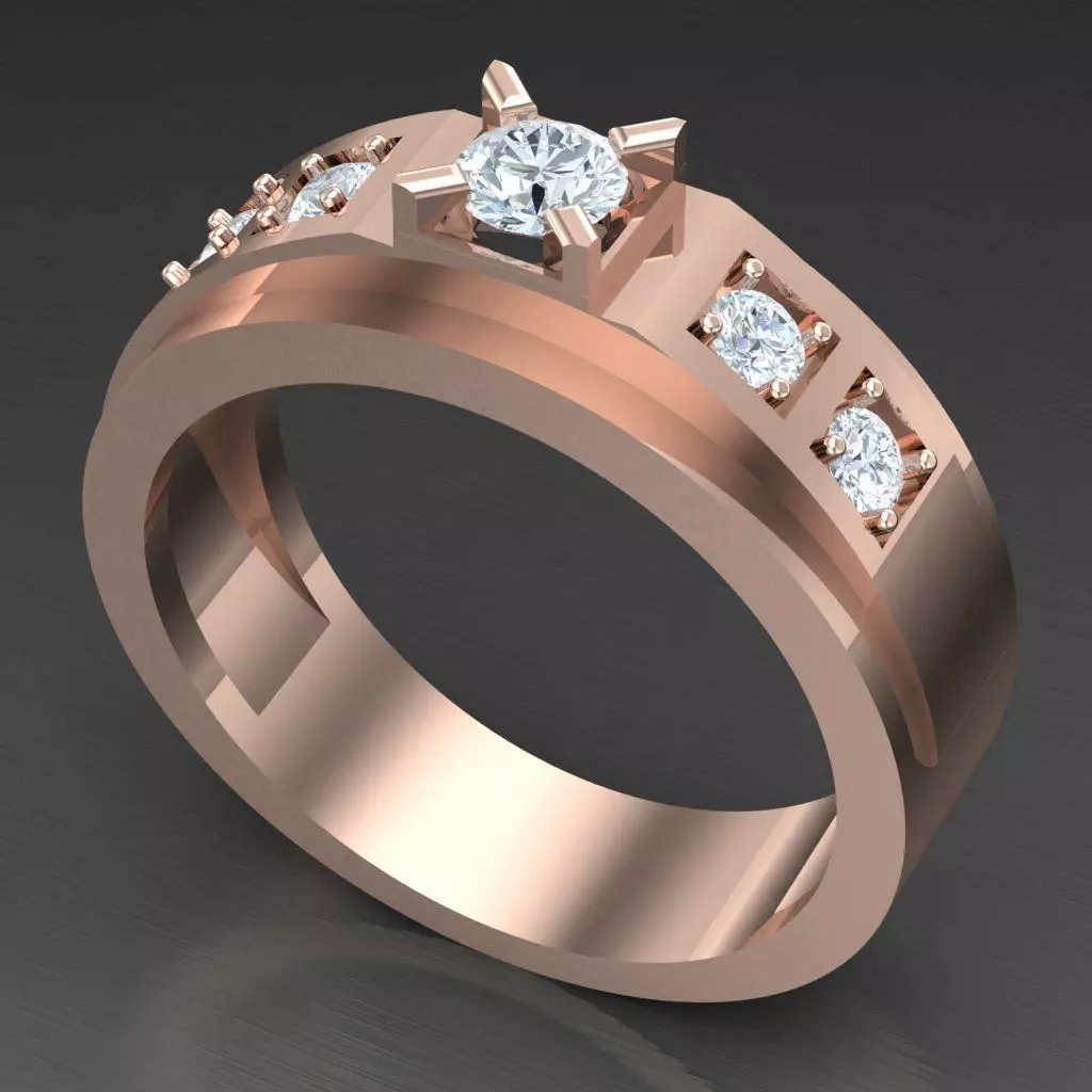 Diamond Accent Men Ring 4MR075 3D print model