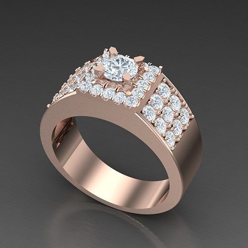 Diamond Accent Men Ring 4MR067 3D print model