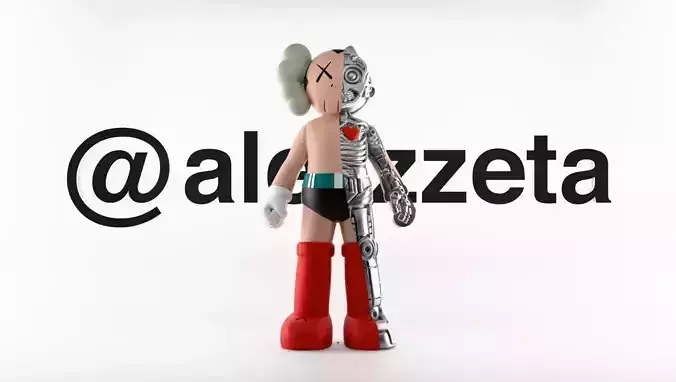 Kaws Astroboy Rise Mecha Core Textured Low-poly 3D model