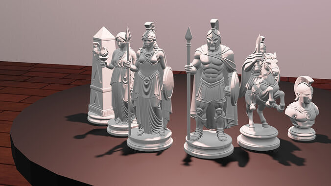 Spartan Chess Set 3D print model