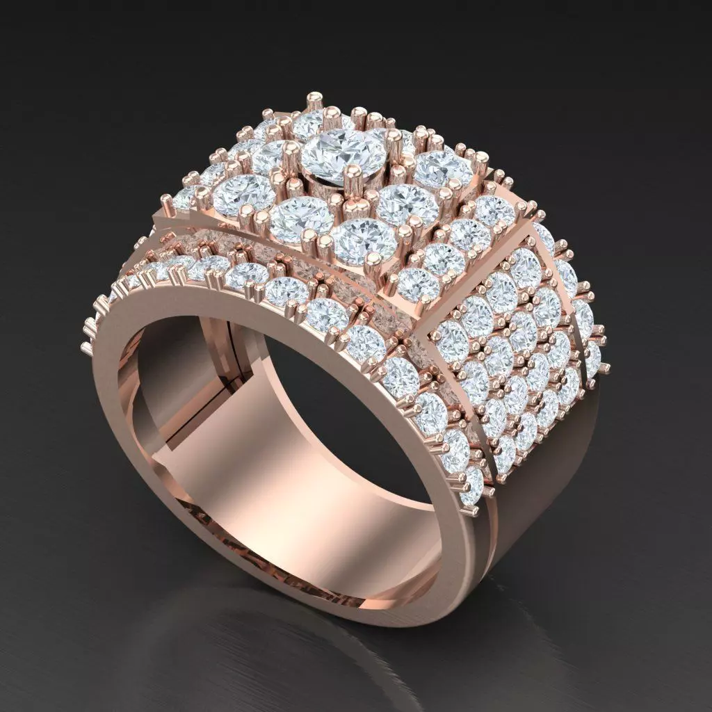 Diamond Accent Men Ring 4MR063 3D print model
