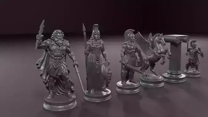 Greek Mythology Chess Set 3D print model