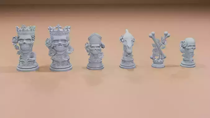 Skulls and Roses Chess Set