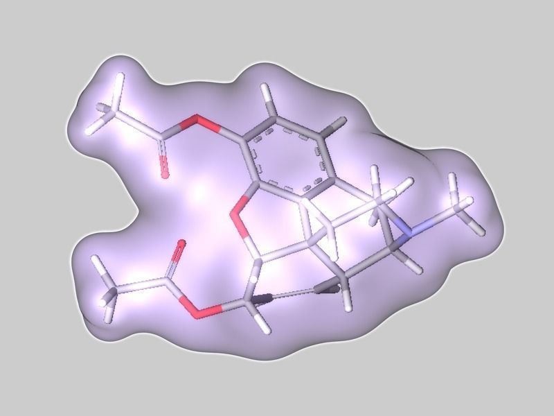 Heroin molecule 3D model_1