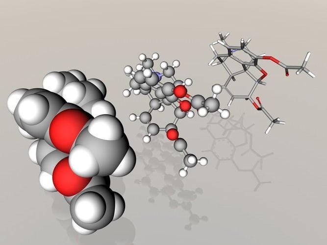 Heroin molecule 3D model