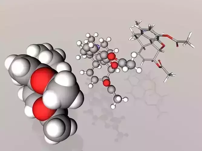 Heroin molecule 3D model