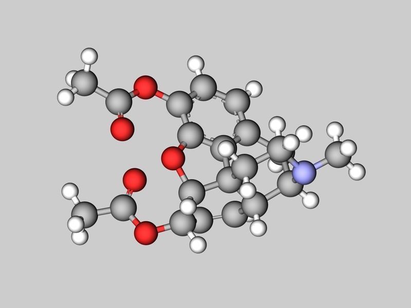 Heroin molecule 3D model_3