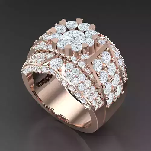 Diamond Accent Men Ring 4MR053 3D print model