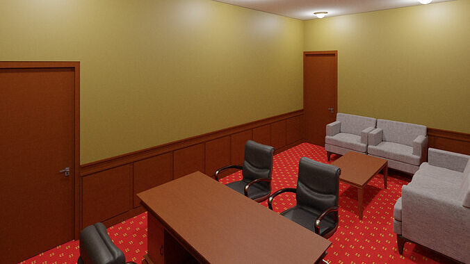 director office in bali Low-poly 3D model