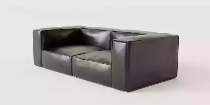 Modern Black Leather Sofa
