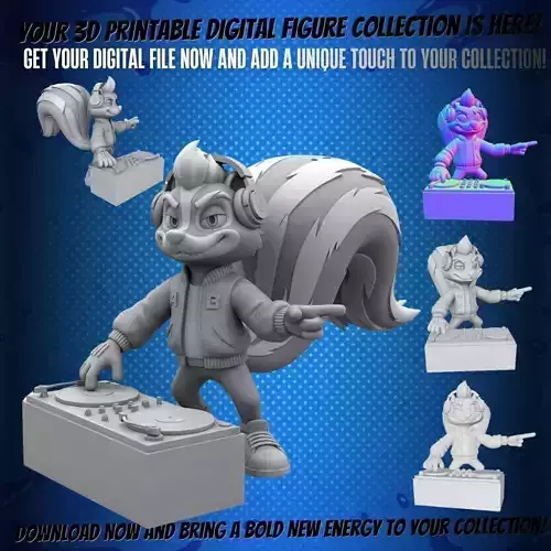 DJ Skunk  3D Printable Collectible Figure 3D print model