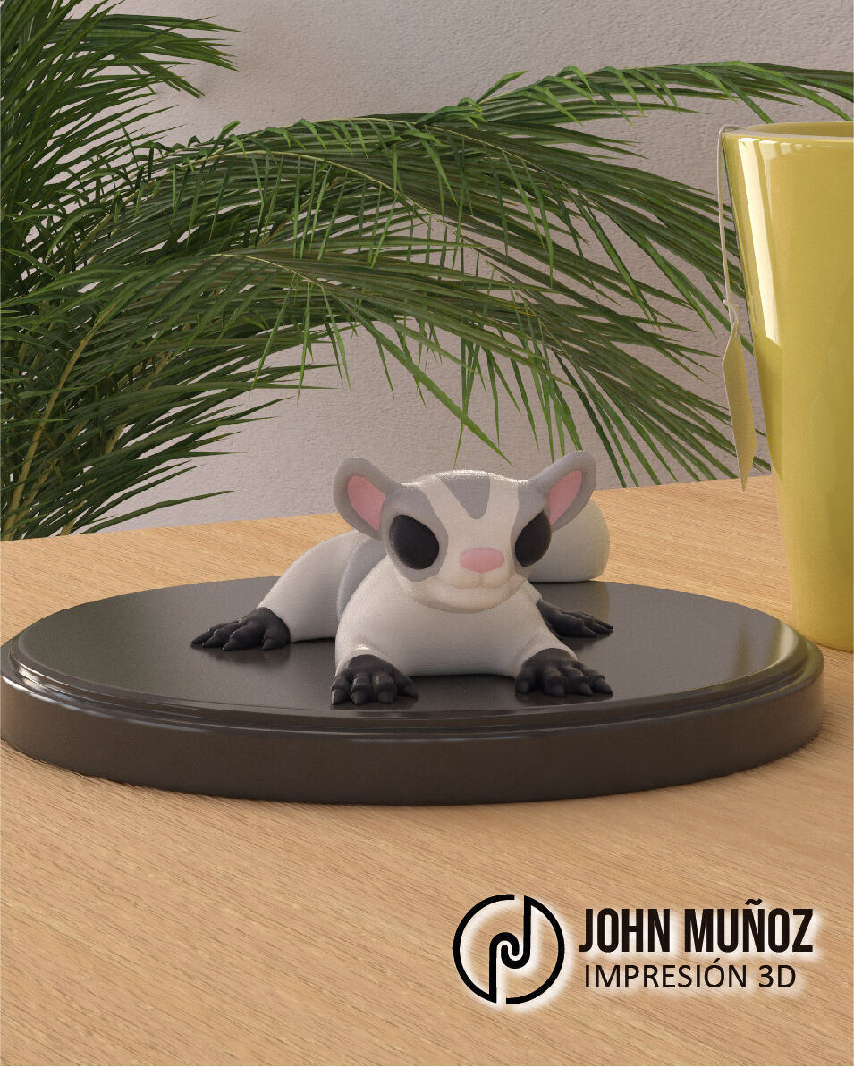 Sugar Glider Articulated Version y Keychain 3D print model_3