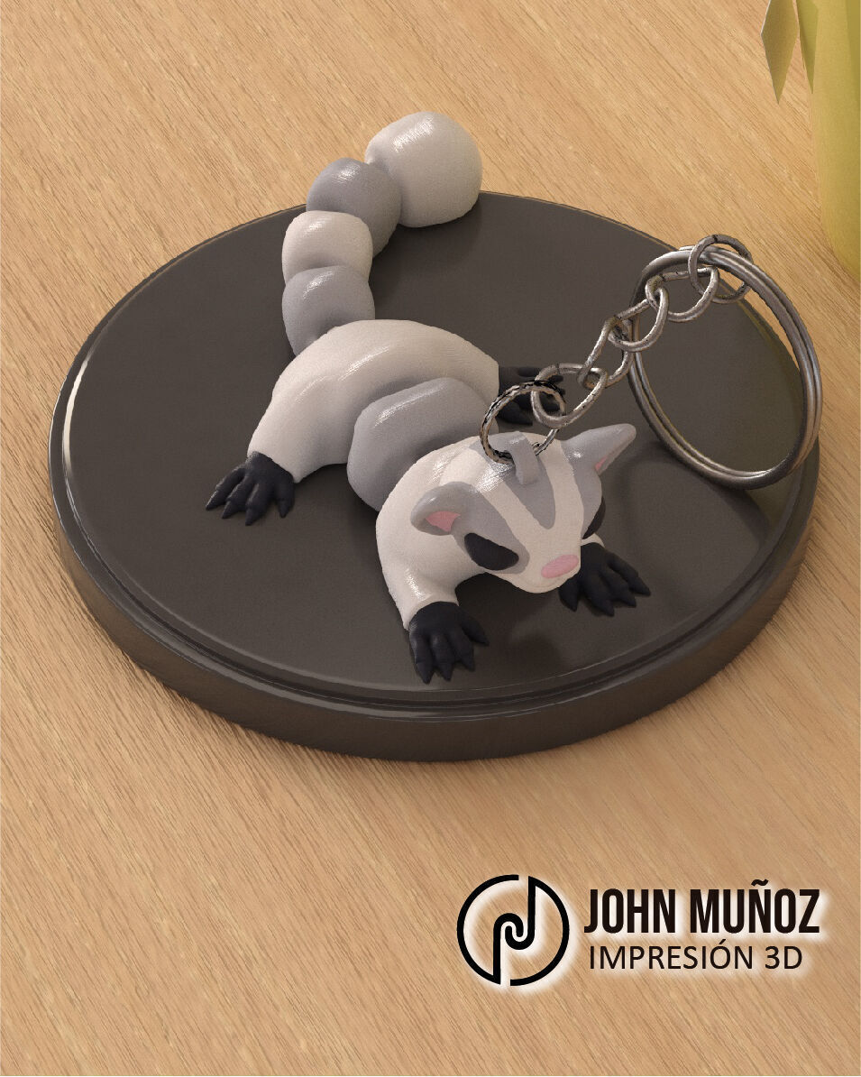 Sugar Glider Articulated Version y Keychain 3D print model_1