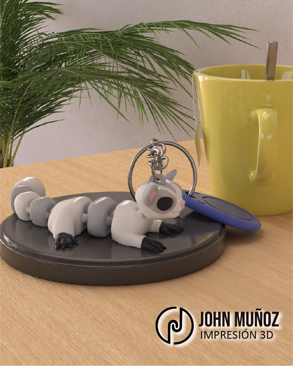 Sugar Glider Articulated Version y Keychain 3D print model_2