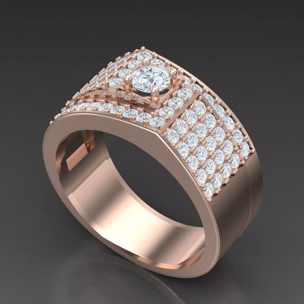 Diamond Accent Men Ring 4MR035 3D print model