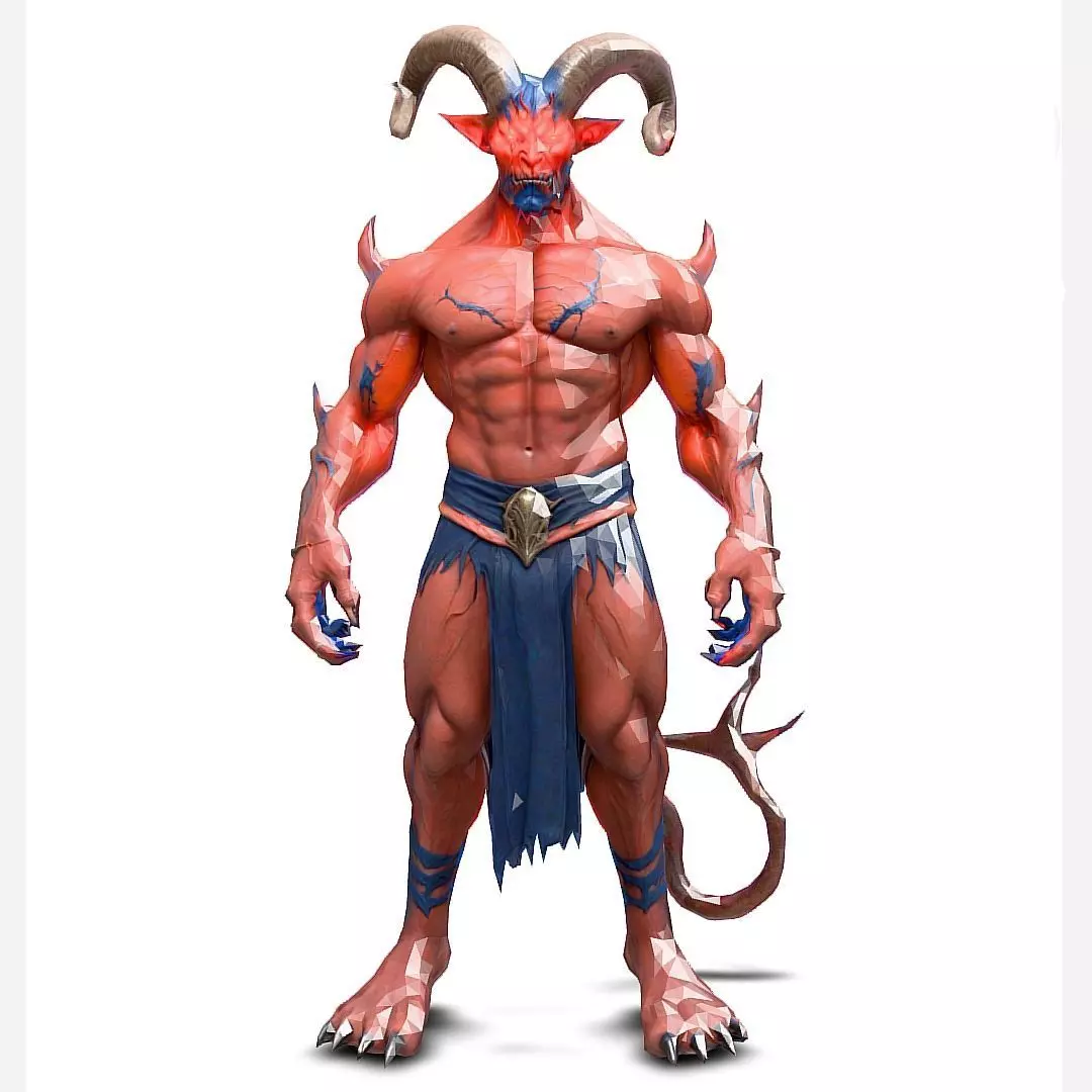 Realistic Demon 3D Character 3D model_0