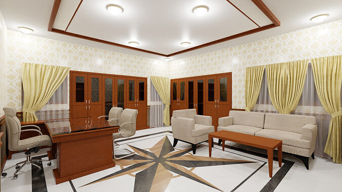 boss office in bali Low-poly 3D model