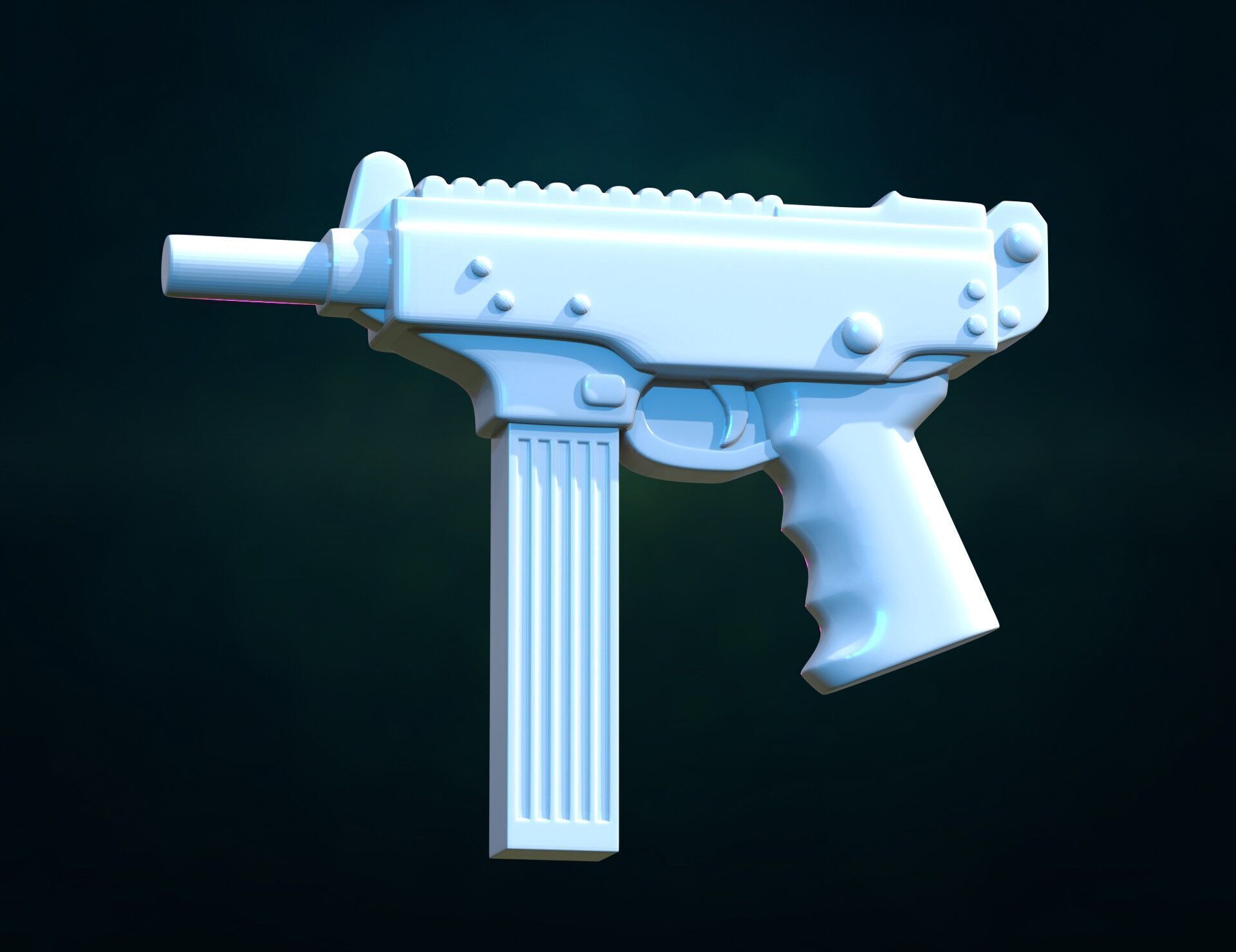 Gun II and pendant 3D print model_10