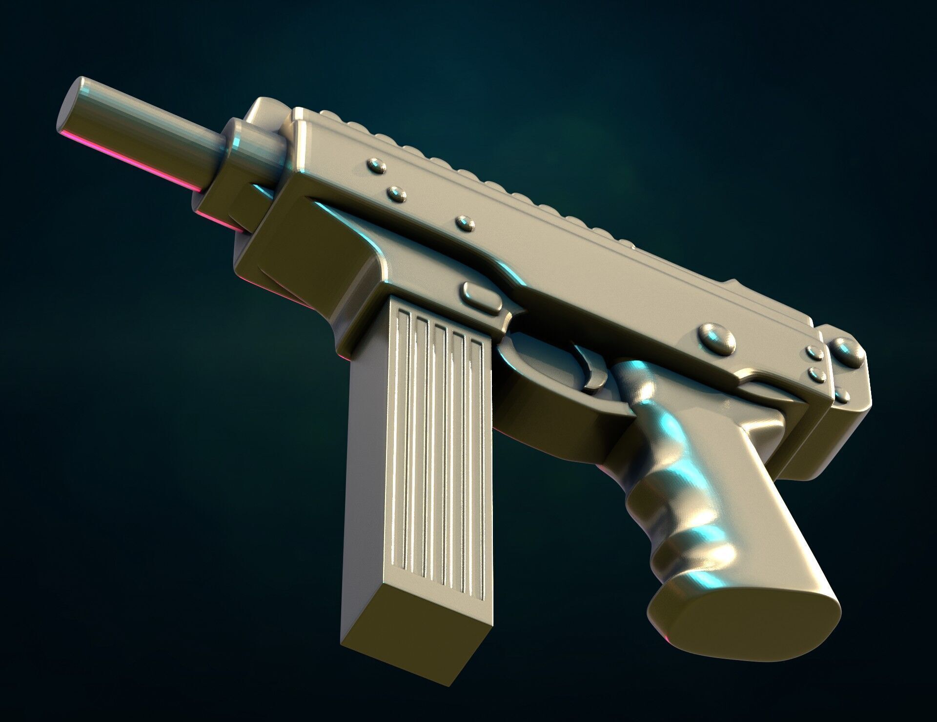 Gun II and pendant 3D print model_7