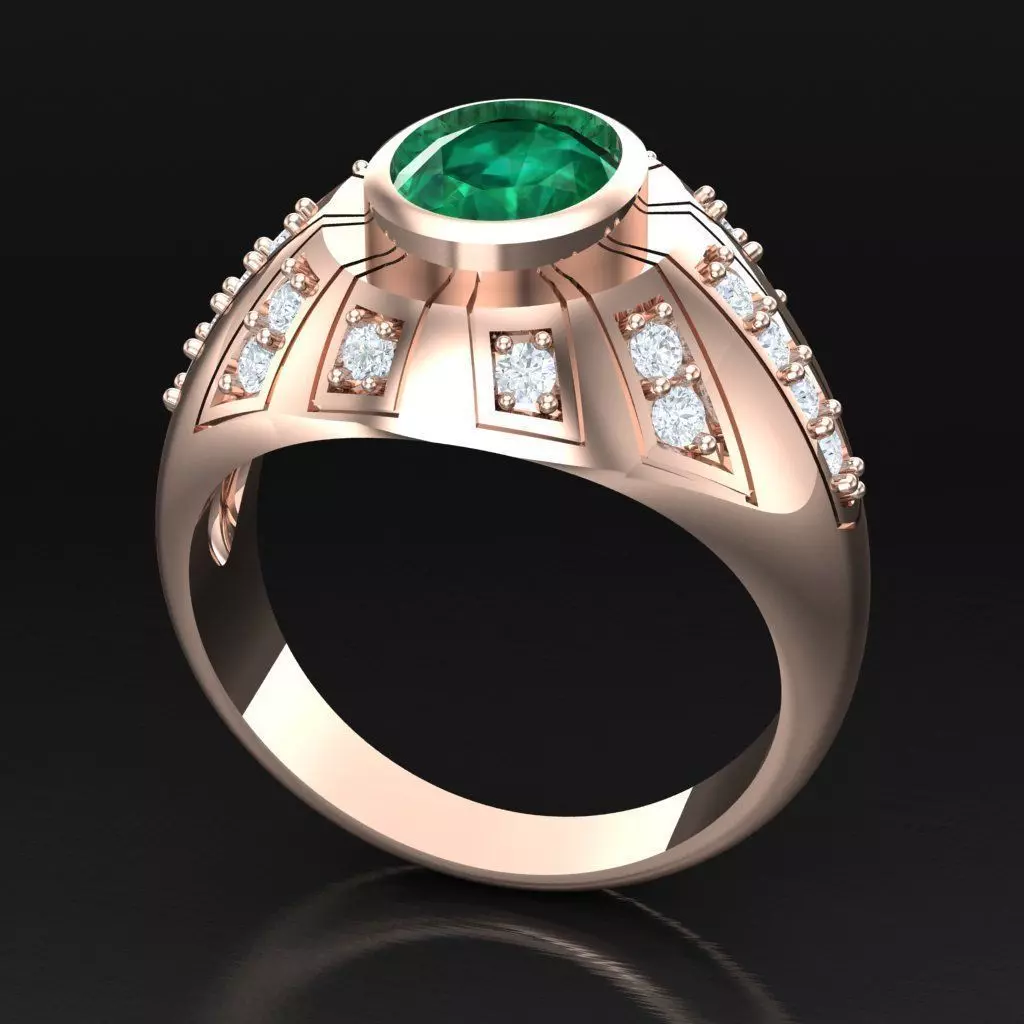 Diamond Accent Men Ring 4MR018 3D print model
