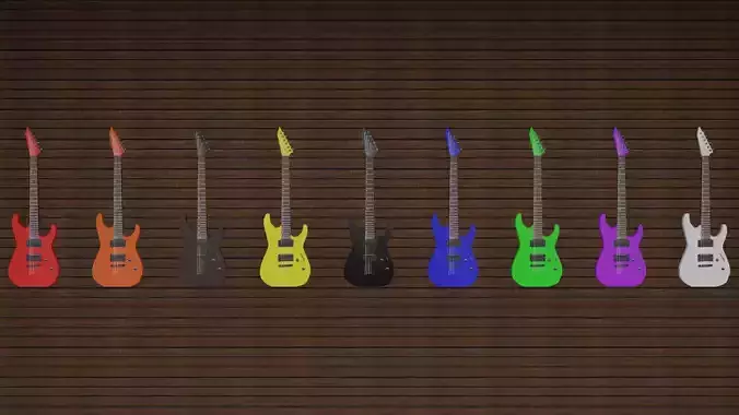 Low Poly Guitar Model 