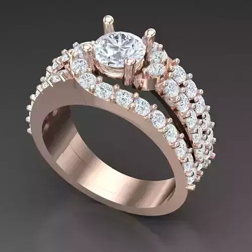 Diamond Accent Men Ring 4MR005 3D print model