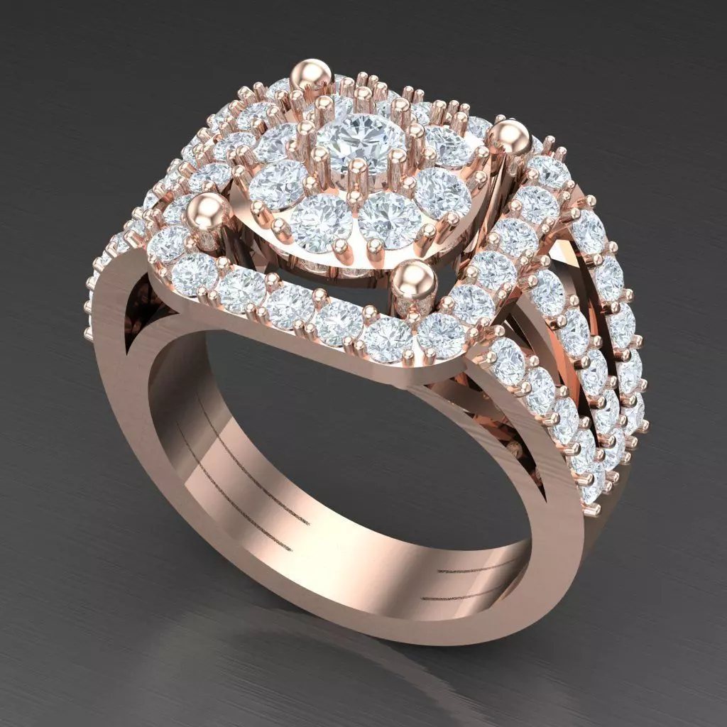 Diamond Accent Men Ring 4MR003 3D print model