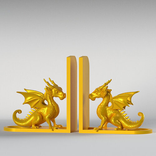 Baby Dragon Bookends 3D print model