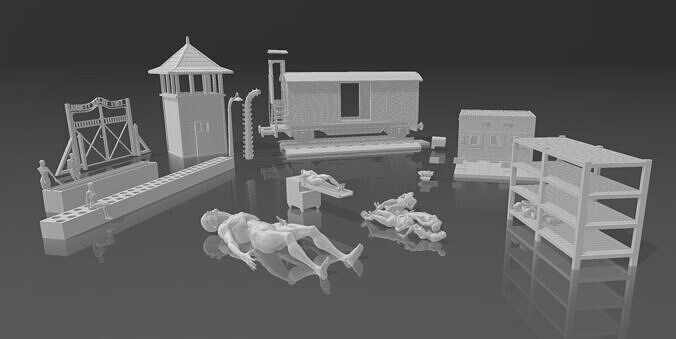 Auschwitz-birkenau Diorama 3D model