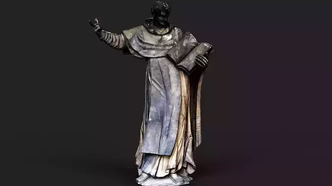 figure saint apostle dusty stone monument PBR photogrammetry Low-poly 3D model
