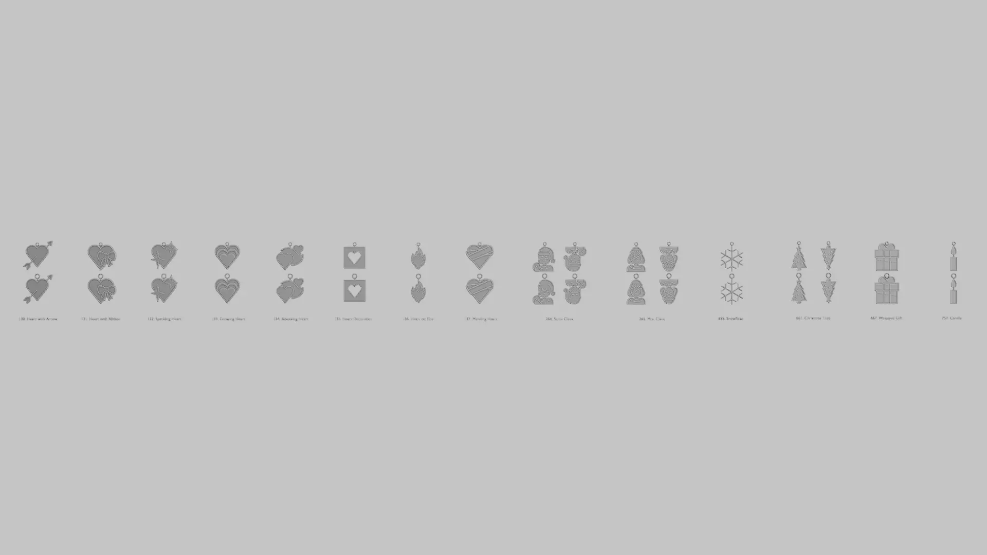 Christmas Cheer Mini Festive STL Pendants Pack 3D print model_0