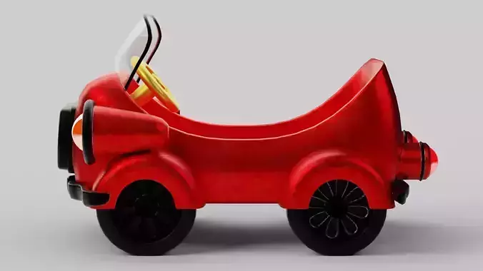 Toon Style Red Toy Car